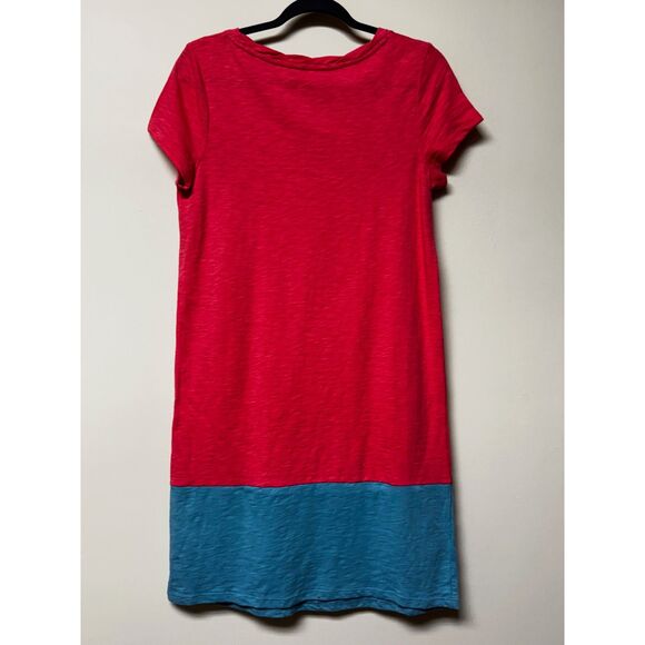 BODEN Coralie Jersey T-Shirt Dress, Colorblock, Pink/Turquoise, Sz 4R - Picture 5 of 8